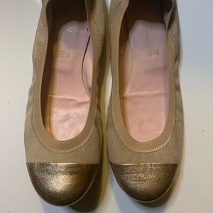 Gold pretty ballerina flats